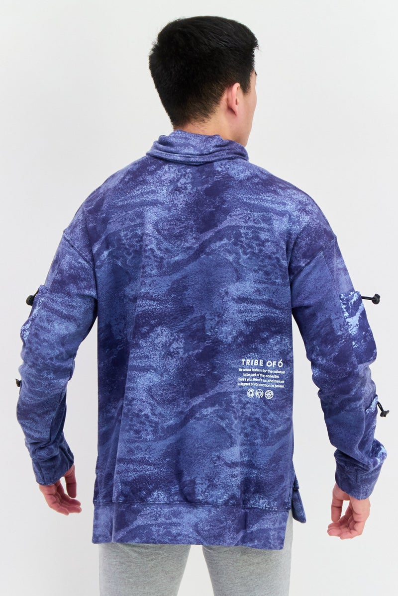 TRIBE OF 6 Men Sportswear Fit Outdoor Sweatshirts, Blue - Image 4